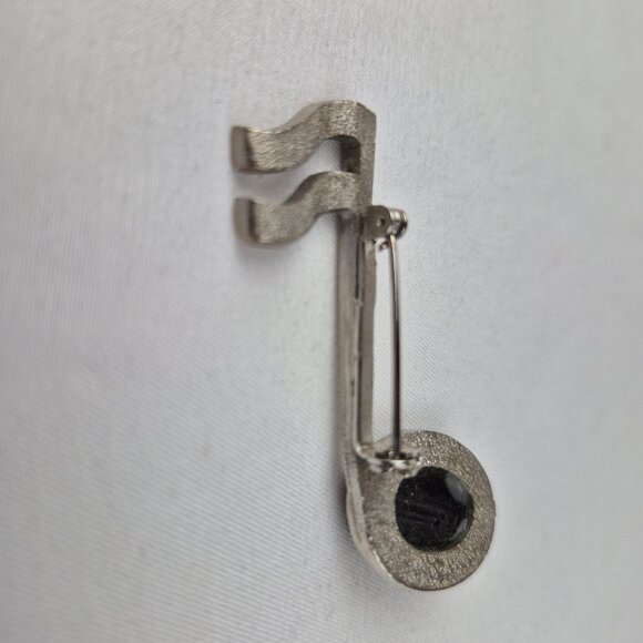 "Black Diamond" Made From Coal Musical Note Brooch Pin Made in West Virginia - Picture 10 of 16